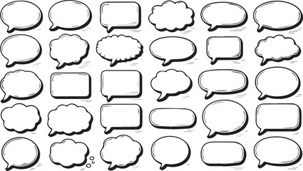 Obraz premium Vector art of collection of speech bubbles for communication
