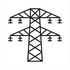 High Voltage Power Transmission Tower Icon Design Elements Illustration