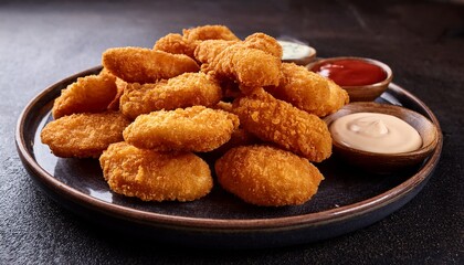 Delicious Chicken Nuggets Restaurant Food Photography Indoor Close Up Culinary Delight