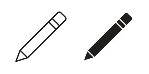 Pencil icon. flat and stroke style Collection. simple symbol