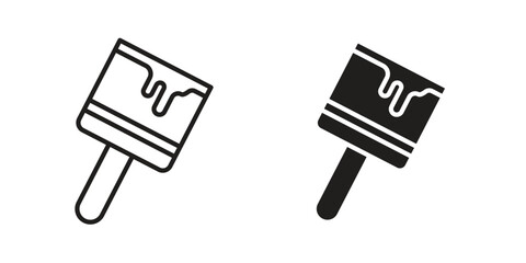 Paint brush icon. flat and stroke style Collection. simple symbol