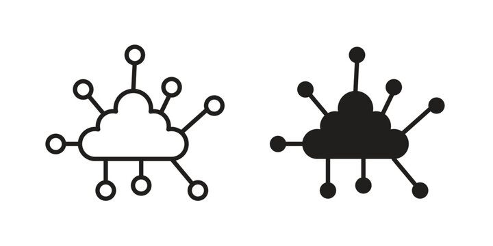 Network cloud icon. flat and stroke style Collection. simple symbol