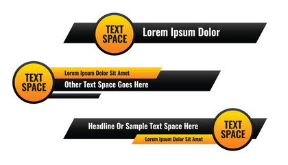 lower third banners in circle and geometric style