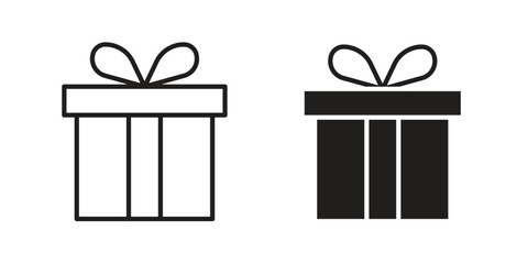 Gift icon. flat and stroke style Collection. simple symbol