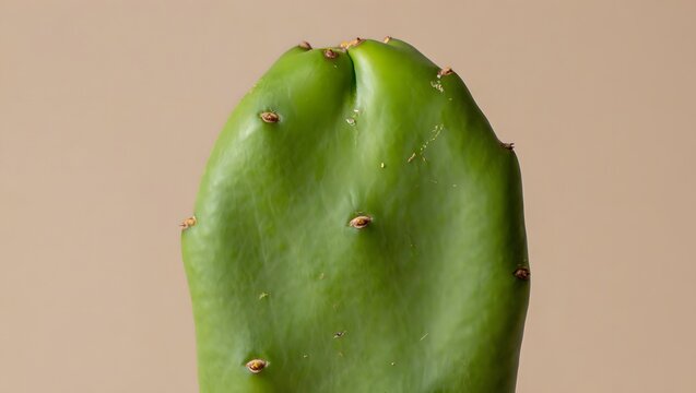 Closeup of green cactus with sharp spines isolated