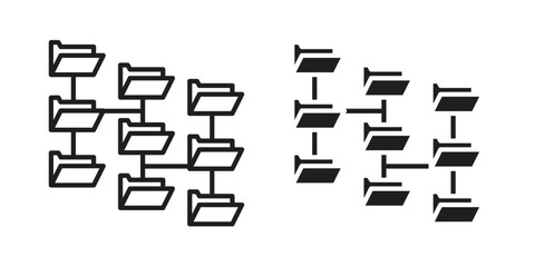 Folder tree icon. flat and stroke style Collection. simple symbol