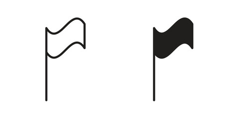 Flag icon. flat and stroke style Collection. simple symbol