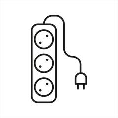 Power Extension Cord Line Design Elements Illustration