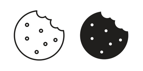 Cookie icon. flat and stroke style Collection. simple symbol
