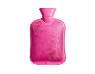 A vibrant pink rubber bag with a textured surface, isolated on a black background