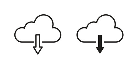 Cloud download icon. flat and stroke style Collection. simple symbol