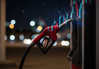 Gas prices soaring high with rising fuel costs and volatile markets affecting consumers, perfect for energy and financial news reporting and analysis