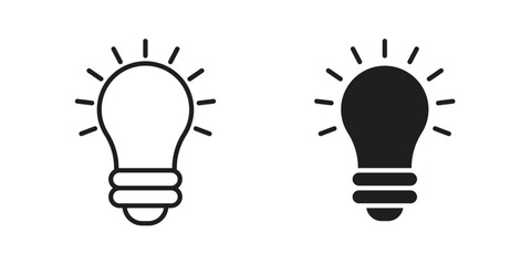 Bulb icon. flat and stroke style Collection. simple symbol