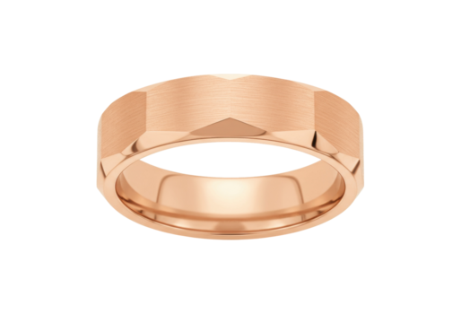 Elegant rose gold ring isolated on transparent background, modern jewelry for fashion and wedding accessory