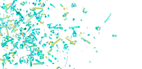 Festive background with teal and gold confetti. Perfect for celebrations, parties, and events.