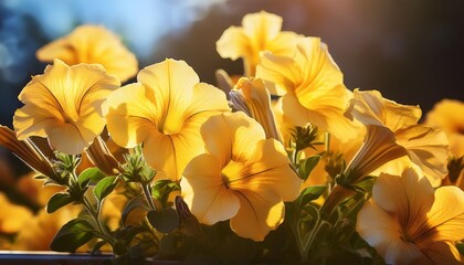 Bright Summer Yellow Petunias