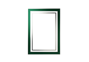Abstract Green and Silver Layered Rectangular Frame on Black Background