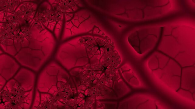 Crimson Fractal Network Texture.