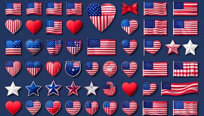 united states of america flag vectors 