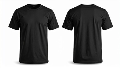 Black tshirt isolated on white background