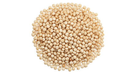 Pile of puffed amaranth seeds isolated on transparent background, healthy gluten-free grain for breakfast and snack