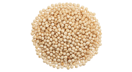 Pile of puffed amaranth seeds isolated on transparent background, healthy gluten-free grain for breakfast and snack