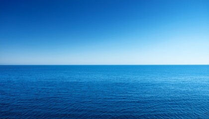 Fototapeta premium Seascape With Sea Horizon And Clear Blue Sky