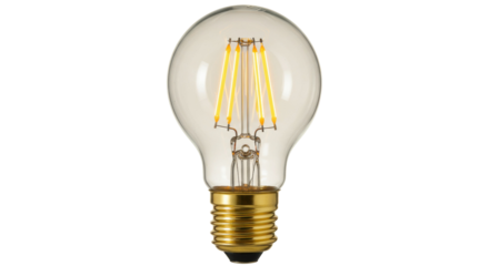 Vintage LED filament bulb isolated on white, energy-efficient lighting for retro decor and sustainable design