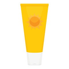 Sun cream sunscreen lotion, yellow bottle tube package