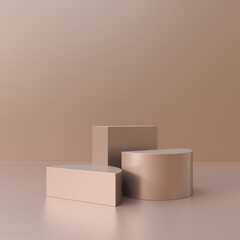 3d products display mockup background. Round podium stand. Realistic minimal product scene with platform, product pedestal  illustration. Elegant premium stage podium with pedestals.