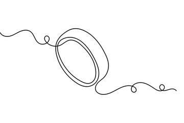 Obraz premium Continuous one line art wedding ring modern minimalist outline vector illustration isolated background 