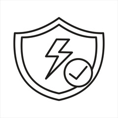 Electric Safety Shield Protection and Compliance Icon Design Elements Illustration