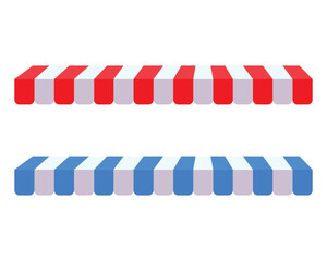 Striped awning tent for shop in different colors