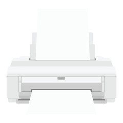 Vector illustration realistic printer, isolated on white background. Printer icon
