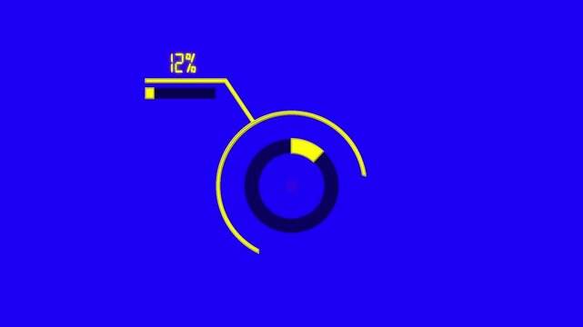 12% circular infographic animation design, percentage pie chart with dynamic visualization, business data dashboard for reports, analytics, and statistics in modern 4K animated presentation style.