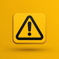 A caution icon in yellow with a black triangle and exclamation mark