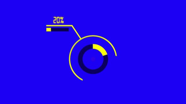 20% circular infographic animation design, percentage pie chart with dynamic visualization, business data dashboard for reports, analytics, and statistics in modern 4K animated presentation style.