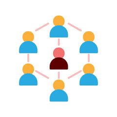 Network of People Connected by Lines