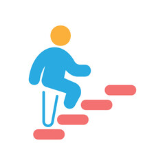 Person Climbing a Staircase