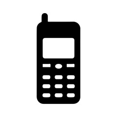 Mobile phone outline silhouette icon vector illustration on white background