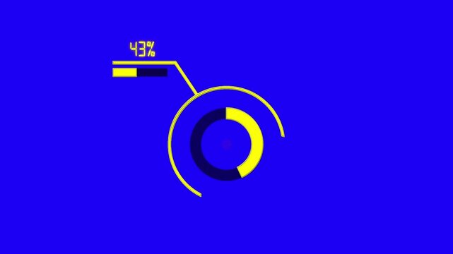43 circular infographic animation design, percentage pie chart with dynamic visualization, business data dashboard for reports, analytics, and statistics in modern 4K animated presentation style.