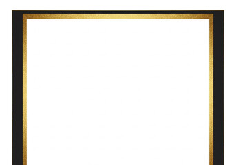 Elegant Black and Gold Glitter Frame with White Copy Space