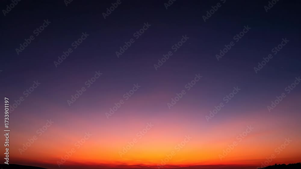 Canvas Prints a smooth, captivating gradient of colors transitions across the sky from horizon to zenith during tw