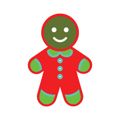 Minimalist line art vector gingerbread man cookie illustration scalable graphic design