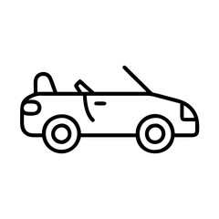 Vector art of convertible car line art modern vehicle for summer travel and adventure