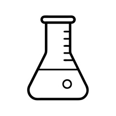 Vector art of laboratory flask with liquid, a common tool for scientific research and experimentation