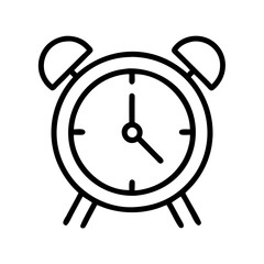 Vector art of alarm clock icon a simple outline of a classic alarm clock with bells on top