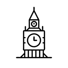 Vector art of big ben icon, representing the iconic clock tower in london, england
