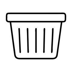 Vector art of simple line art illustration of an empty trash can for web and mobile app design
