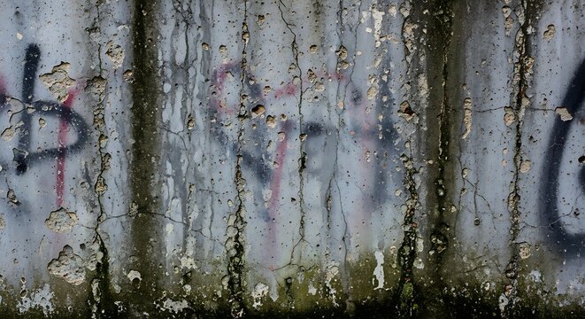 Graffiti Covered Wall Exterior.
